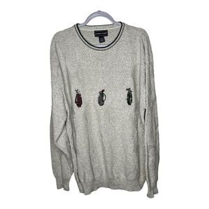 Fairway Sport Sweater Mens XL Tall Embroidered Golf Bags Crew Neck Pullover Vtg